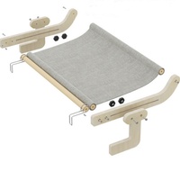 Hamac et perchoir pour chat en bois massif et lin, housse amovible, design personnalisable, lit suspendu pour usage intérieur, emballage en carton