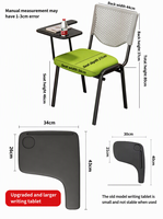 Chaise de formation ergonomique empilable avec siège rembourré, idéale pour les réunions de bureau professionnelles et les sièges d'invités pour les centres de formation