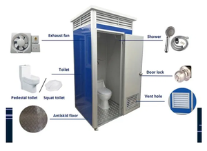 Precio de fábrica, inodoro Individual <span class=keywords><strong>Doble</strong></span> portátil prefabricado para exteriores, <span class=keywords><strong>WC</strong></span> de baño móvil para Parque - Product Image 3