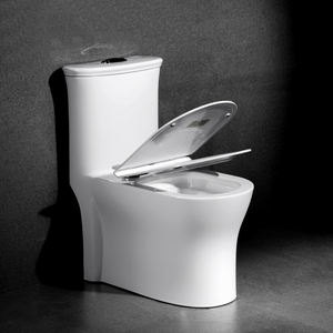 WC monobloc en céramique artistique KD-T090P avec siège à fermeture douce, toilettes rondes confortables pour adultes - Product Image 4