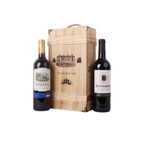 Coffrets à vin en bois de qualité supérieure en gros – Coffret à vin en bois avec poignée en ficelle et double emplacement pour bouteilles