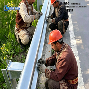 แผ่นเหล็<span class=keywords><strong>กก</strong></span>ั้นถนนแบบลูกฟูก W-Beam ชุบสังกะสี ได้รับการรับรองมาตรฐาน EAC สำหรับความปลอดภัยทางจราจร ป้องกันการชนบนถนน สำหรับประเทศคาซัคสถาน - Product Image 3