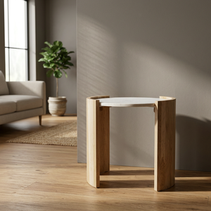 Modern Nordic Design Marble Wood Side <b>Table</b> Durable Eco-Friendly Bedroom Furniture - Product Image 3