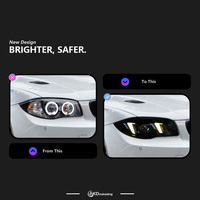 Phare de voiture pour BMW E87, lentille de projecteur de phare, Série 1 2007-2011, phare avec animation de signalisation, accessoire automobile
