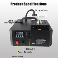 Machine à fumée DMX512 sans fil 1500W avec télécommande, 12 LED RGB 3-en-1, à suspendre verticalement ou à l'envers pour scène, mariage, fête