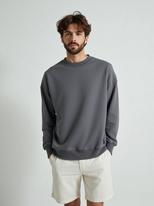Mỹ Retro 400G Dày Rửa Nặng Lỏng Áo Len Cross-Biên Giới Cũ Crewneck Áo Len Mùa Đông Với In Kỹ Thuật Số - Product Image 1