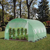 Grande serre de style moderne, blanche, avec parois latérales enroulées, PE traité sous pression pour la croissance des plantes pour le mariage dans la cour