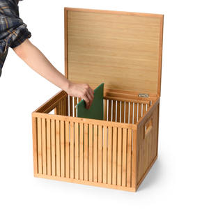 Le panier de rangement de style moderne de la meilleure qualité avec couvercle nouveauté panier de rangement en bambou - Product Image 5