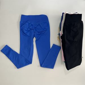 कोई लोगो लेगिंग वाली महिलाओं को कम रिबन बैंड स्क्रैच बॉटम निर्बाध योग पैंट जिम लेगिंग फिटनेस स्किंग खिंचाव कसरत - Product Image 1
