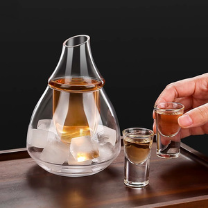 Vente chaude Réchauffeur Froid Saké Ensemble <span class=keywords><strong>Carafe</strong></span> Whisky Verre Décanteur pour Froid Saké Liqueur Drikold Glace Sèche <span class=keywords><strong>Cocktail</strong></span> Verrerie pour la Fête - Product Image 2