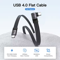 Câble plat USB-C 4.0 UNIEAN en gros, 240W 100W, câble de charge rapide Type C, câbles de données 8K pour iPhone vers Android