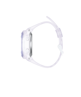 Montre numérique sportive pour filles avec bracelet transparent violet haute puissance, étanche 5 ATM, affichage lumineux, cadeau scolaire