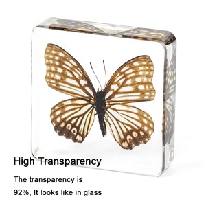 Mother Day Father Day Novelty Gift Custom logo <strong>butterfly</strong> Name Printing Super clear Resin Block Real <strong>butterfly</strong> Resin <strong>Crafts</strong>