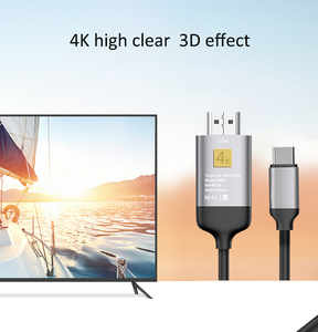 <span class=keywords><strong>Cable</strong></span> <span class=keywords><strong>Coaxial</strong></span> de Audio y Video de Alta Claridad Tipo C a <span class=keywords><strong>HDTV</strong></span> 4K 60HZ 2M con Cubierta de PVC para Proyector y Teléfono, Longitud de 1.8M - Product Image 4