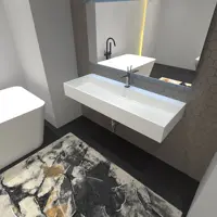 ארוך מוצק משטח קיר רכוב כפול כיור אגן לאמבטיה שימוש