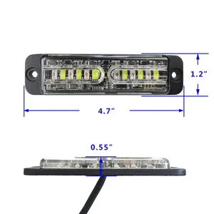 Dual color White Amber Emergency Hazard Strobe Lights Surface Mount 12 LED Warning Light LTD06L with ECE R10 approval