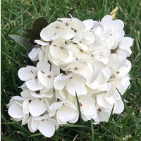 Flores Bunga Sutra Putih Gading Hidrangea Buatan dengan Stem untuk Toko Pesta Baby Shower Para Dekorasi
