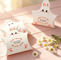 Scatola Regalo Rigida Moderna Riciclabile con Laminazione Lucida, Confezione con Coniglietto dalle Orecchie Morbide, Chiusura Magnetica e Nastro per Feste di Compleanno, Dolci e Prodotti da Forno