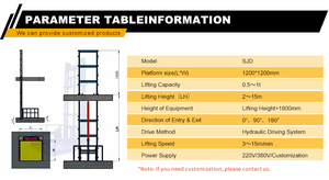 مصعد شحن هيدروليكي ثقيل مستودع رفع البضائع منصة عمودية - Product Image 5