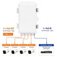 Répéteur Réseau Extérieur 5 Ports 10/100 Mbps PoE, Commutateur PoE 1 Entrée 4 Sorties 802.3bt 72W Haute Puissance, Étanchéité IP53, Direct Usine
