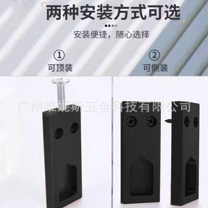 Aluminum Alloy <b>Wardrobe</b> Hanging Rod Square Clothes Rack Black Wall Mount Non Detachable For <b>Wardrobe</b> Cabinet - Product Image 4
