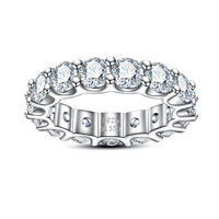 Bague de mariage classique en moissanite pour homme, sertie de pierres, 3mm 4mm, ronde, certifiée VVS GRA, plaquée or, argent S925, anneaux d'éternité