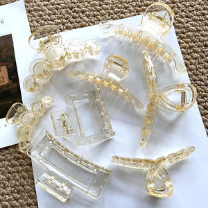 Coiffe de <span class=keywords><strong>bain</strong></span> en plastique mat de couleur bonbon transparente de grande griffe de cheveux de style coréen pour la tête arrière - Product Image 6