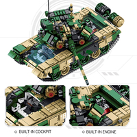 Panlos 632005 1773 adet teknik rus T90 ana savaş tankı ordu askeri yapı taşları tuğla çocuklar için
