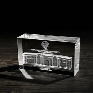 Cubo gravado a laser 3D de vidro em branco K9 personalizado barato, bloco de cristal, peso de papel