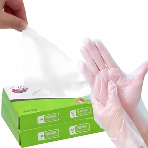 Guantes Desechables de Plástico PE para el Hogar, Impermeables, Textura Suave, de Un Solo Uso, Grosor Medio, Grado Alimenticio para Cocina - Product Image 1