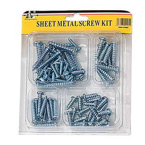 Kit de vis pour tôle, vis autotaraudeuses galvanisées à tête cylindrique pour usage domestique - Product Image 1