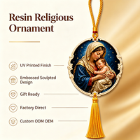 Sculpture de la Vierge Marie et de l'Enfant Jésus en résine gaufrée, décoration murale pour la maison, impression UV, cadeau religieux catholique promotionnel