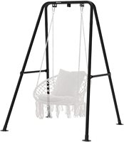 Fauteuil suspendu en macramé Danlong avec kits de fixation, structure de support en métal pour intérieur, extérieur, balcon, cour, véranda