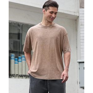T-shirts en coton pour hommes, coupe ample, manches courtes, décontractés, basiques, respirants, en tissu jersey - Product Image 2