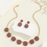 Parures de bijoux fantaisie, collier, boucles d'oreilles, ensemble de luxe, tendance de la mode, zircon, chaîne de clavicule haut de gamme
