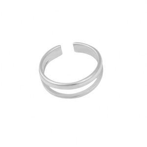 Trend Retro Simple Open <b>Ring</b> for Women Double <b>Adjustable</b> Stainless Steel with Gold Plating - Product Image 4