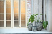 Pot Bunga Serat Semen Retro Bulat Terlaris 2024 untuk Taman, Hotel, Dekorasi Rumah, Indoor & Outdoor