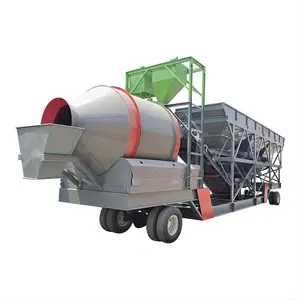 25 m3/h a tamburo Mobile impianto di betonaggio YHZS25 con pneumatici Cilo di cemento portatili