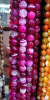 Perles d'agate rayée rouge en pierre naturelle, pierres précieuses en vrac pour la fabrication de bijoux