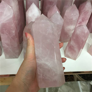 All'ingrosso per la casa decorativa naturale torre di cristallo di quarzo rosa intagliata a mano grande punto di cristallo altri mestieri di cristallo - Product Image 5