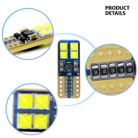 Bombillas led t10 para coche, 12v, 24v, 194 canbus, interior, w5w, 3030, 08 SMD, amarillo, accesorios de luces para coche