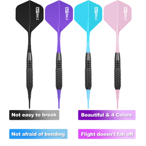 Cyeelife 12pcs 18g mũi mềm phi tiêu đặt Thùng màu đen 4 màu đúc trục và các chuyến bay với thêm Lời khuyên phi tiêu công cụ - Product Image 3