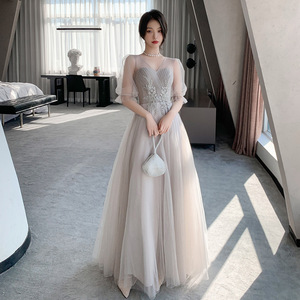 Buy In Bulk Grey Maxi Dress Modest Design, Plus Size | Alibaba.com