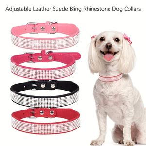 Crystal Glitter Rhinestone Bling Dog Collar Leash Set para cachorro tamaño ajustable - Product Image 2