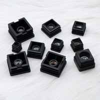 M6 M8 Square Threaded Plastic Black Furniture Tube Inserts End Cap Screw Nut Plug