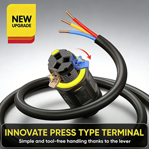 <span class=keywords><strong>Contactos</strong></span> <span class=keywords><strong>de</strong></span> Cobre y Nylon, Conector <span class=keywords><strong>de</strong></span> Cable <span class=keywords><strong>de</strong></span> Alimentación Impermeable IP68 <span class=keywords><strong>de</strong></span> 3 Pines, 1 Entrada y 1 Salida, Conexión Rápida sin Tornillos para Uso Industrial - Product Image 5