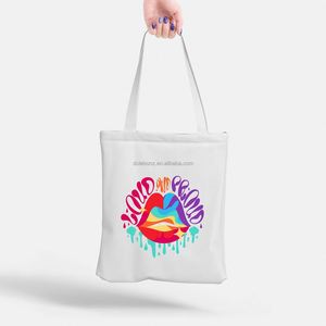 DLBZ Vente en gros Sac en toile personnalisé motif arc-en-ciel Lèvres Jour de la fierté, réutilisable et facile à transporter, pour le shopping - Product Image 3