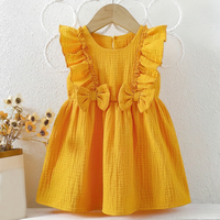 Vêtements pour enfants en gros, robe d'été en coton 3D avec nœud pour bébé fille, vêtements en coton pour enfants, vêtements pour filles