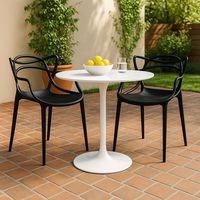 Fauteuil de salle à manger moderne empilable ergonomique en plastique PP emmêlé pour bureau chambre patio cour