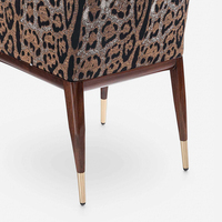 Chaises de salle à manger modernes, haut de gamme, luxueuses, minimalistes, élégantes, en tissu imprimé léopard, pour villa